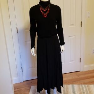 Chicos Handkerchief Hem Pleated Skirt